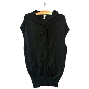 ROBBI & NIKKI Cashmere Wool Blend Tunic Sweater hoodie sleeveless Gray size M